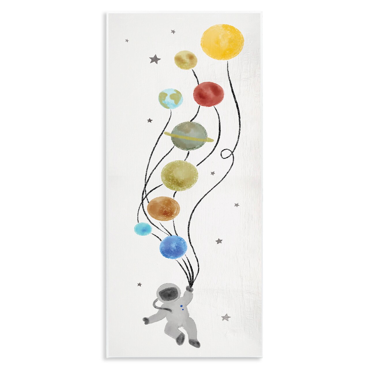 Stupell Industries Whimsical Astronaut Floating Balloon Wall Plaque Art